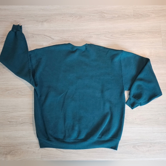 Vintage Christmas Santa Claus Noel XL Green Sweatshirt - Picture 10 of 10